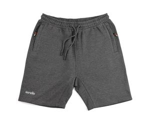 Scruffs Mens Fleece Charcoal Marl Jogger - Zip Pockets Shorts, Charcoal Marl, Slim UK