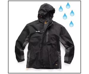 Scruffs Mens Rain Jacket Waterproof Worker Jacket Work Coat Black / Graphite