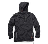 Scruffs Over Head Jacket, Lightweight and Water Resistant with 1/4 Zip (UK, Alpha, S, Regular, Regular, Black)