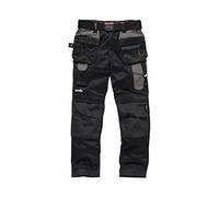 Scruffs ProFlex Holster Work Trousers Black - Sizes 28-40" Hammer Loop Trade