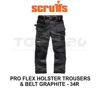 Scruffs ProFlex Holster Work Trousers Graphite- Sizes 28-40" Hammer Cordura