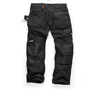 Scruffs Ripstop Trade Hardwearing Black Work Trousers with Multiple & Knee Pad Pockets (Various Sizes, Short, Regular and Long Leg) (32" Waist / 30" Leg)