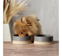 Scruffs Scandi 2 Piece Non Tip Pet Food & Water Bowl - 14cm - Grey