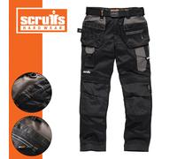 Scruffs Pro Flex Work Trousers With Holster Pockets Black Trade - 30R
