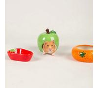 Scruffs Small Pet Ceramic Set - House, Sand Bath & Food Bowl