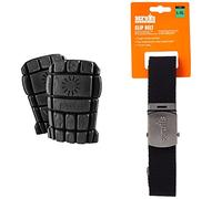 Scruffs T50302 Flexible Knee Pads 1 Pair & T50304 Cotton Adjustable Clip Belt Black One Size