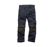 Scruffs Mens Work Trousers: Durable Reinforced Knee/Crotch - Pockets| Navy/Black