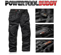 Scruffs Trade Flex Work Trousers Black Various Sizes Slim Fit Stretch Fit