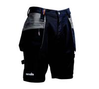 Scruffs Work Shorts Men's Worker Plus Regular Fit Black Multi Pockets Cargo W32