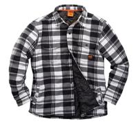 Scruffs Worker Padded Checked Black & White Shirt - Size M