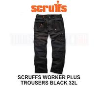 Scruffs Worker Plus Trousers Black 32L T51799