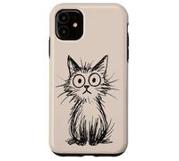 Scruffy Cat With Big Eyes Cute Nervous Kitty Case for iPhone 11