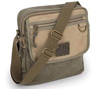 SCRUFFY DOG Canvas Messenger Bag for Men and Women with Adjustable Strap - Crossbody Satchel Messenger Bag - Small - 11 inch, Khaki/Sand, small 11 inch