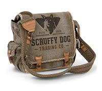 Scruffy Dog Vintage Messenger Bag,Shoulder Bags for Men & Women,Durable Canvas Tote,Laptop & Travel Crossbody Satchel,Rustic Military Style Gear,Classic School Backpack, Khaki, 13 inch