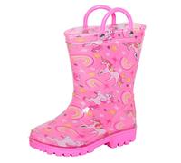 ScruffyTed Kids Wellington Boots With Pull On Handles Pink Unicorn 11 UK Child