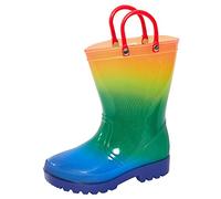 ScruffyTed Kids Wellington Boots With Pull On Handles Rainbow 6 UK Child