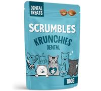 Scrumbles • Cat Treats • Krunchies • Dental • All Lifestages • 180g Bag • Active CHMP Ingredient • Hypoallergenic • No Added Sugar • Gluten Free • Low Calories