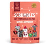 Scrumbles • Christmas Dog Treats • Turkey & Cranberry • Hypoallergenic • All Lifestages • 90g Bag • Gut Friendly Prebiotics • Gluten Free