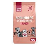 Scrumbles Natural Dry Dog Food, Grain Free Recipe with Fresh Salmon, for Adults and Senior Breeds, 7.5 kg Bag