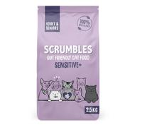 Scrumbles Natural Sensitive Dry Cat Food with 74% Chicken, High Protein Food For Adults And Seniors, 2.5Kg