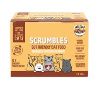 Scrumbles Natural Wet Cat Food, Shredded Chicken in Broth 12x 70g