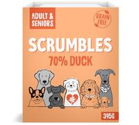 Scrumbles Natural Wet Dog Food, Grain Free Recipe with 70% Duck and Slippery Elm, 7x 395g