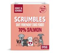 Scrumbles Natural Wet Dog Food, Grain Free Recipe with 70% Salmon and Slippery Elm, 7x 395g,package may vary