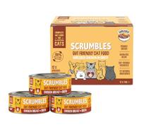 Scrumbles • Wet Cat Broth Food • Hypoallergenic • All Lifestages • Chicken 60% • 12 Broth Tins (70g) • Shredded Chicken Breast • Slippery Elm