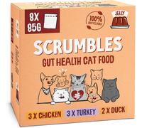 Scrumbles Gut Friendly Meat Selection in Jelly Wet Cat Food - 8 x 85g