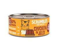 Scrumbles Wet Cat Jelly Chicken Flavour 80g - Natural - Grain Free - Slippery Elm For Digestive Health