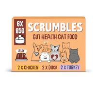 Scrumbles Wet Cat Jelly Meat Selection 6 x 80g, Packaging May Vary