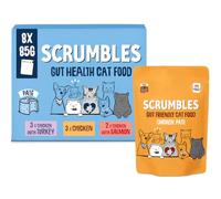 Scrumbles • Wet Cat Pouches • Pate • Hypoallergenic • All Lifestages • 3x Chicken • 3x Chicken with Turkey • 2x Chicken with Salmon • 8 Pouches (85g) • 60%+ Meat • Prebiotics