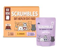 Scrumbles • Wet Cat Pouches • Poultry Jelly • Hypoallergenic • All Lifestages • 2xChicken with Duck • 3x Chicken • 3x Chicken with Turkey • 8 Pouches (85g) • 80%+ Meat • Prebiotics