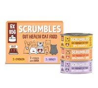Scrumbles • Wet Cat • Poultry • Hypoallergenic • All Lifestages • 2 x Chicken • 2 x Turkey • 2 x Chicken with Duck • 6 Tins (85g) • 60% Meat