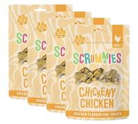 Scrummies Chicken Dog Treats, Oven-Baked Bite-Size Training Treats - Gluten Free, No Added Sugar, Low Fat - Healthy Chicken Treats for Dogs 12+ Weeks, 100g (Pack of 4)