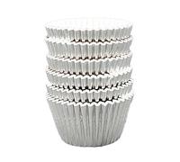 Scrumptious! - 108PC Mini Muffin Cases - Silver Foil - 45GSM 31mm x 23mm Paper Baking Cases - Great for Wedding, Christmas and Festive Themed Party Cakes, Bakes, Sweets And Treats