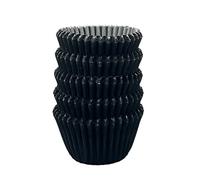 Scrumptious! 125PC Mini Muffin Cases - Black - 45GSM 31mm x 23mm Greaseproof Paper Baking Cases - Great for Halloween Birthday and Anniversary Party Cakes Bakes and Sweets