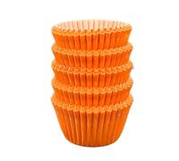 Scrumptious! 125PC Mini Muffin Cases - Orange - 45GSM 31mm x 23mm Greaseproof Paper Baking Cases - Great for Halloween Birthday and Anniversary Party Cakes Bakes and Sweets
