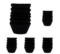 Scrumptious! - 150PC Mini Muffin Caddy - Black - 45GSM 31mm x 23mm Greaseproof Paper Baking Cases - Great for Halloween, Birthday and Anniversary Party, Cakes, Bakes and Sweets (Pack of 5)