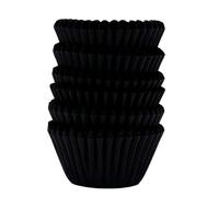 Scrumptious! - 150PC Mini Muffin Caddy - Black - 45GSM 31mm x 23mm Greaseproof Paper Baking Cases - Great for Halloween, Birthday and Anniversary Party, Cakes, Bakes and Sweets