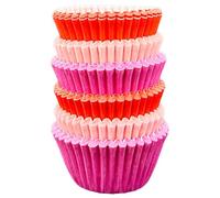 Scrumptious! - 150PC Mini Muffin Cases - Pink, Red and Cerise Mix - 45GSM 31mm x 23mm Paper Baking Cases - Great for Princess, Valentine's and Mother's Day Themed Party Cakes, Bakes, Sweets and Treats