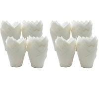 Scrumptious! 200PC Greaseproof Paper Muffin Tulip Cases for Baking - White - Great for Wedding Birthday and Anniversary Party Cakes and Bakes (Pack of 2)