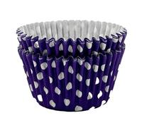 Scrumptious! 24PC Cupcake Cases - Purple Polkadot - 65GSM 51mm x 38mm Greaseproof Paper Baking Cases - Great for Wedding Birthday and Anniversary Party Muffins Cakes and Bakes