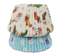 Scrumptious 36PC Christmas Greaseproof Paper Cupcake Cases for Baking - Stocking & Snowmen - Ideal for Festive Muffins & Cakes
