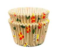 Scrumptious! - 36PC Cupcake Cases - Christmas Presents Print - 50GSM 51mm x 38mm Greaseproof Paper Baking Cases - Great for Festive, Birthday and Anniversary Party Muffins, Cakes and Bakes