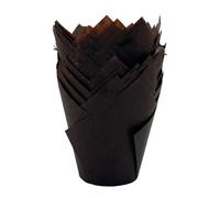 Scrumptious Sprinkles Stripe Tulip Muffin Cases, Chocolate Brown x 50
