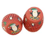Scrumptious! - Christmas Mini Muffin Cases - Penguin Baking Cases - 150 Greaseproof Paper Festive Mini Cupcake Cases - Ideal for Xmas Themed Party Cakes, Bakes and Sweets