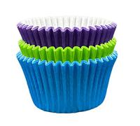 Scrumptious! - Cupcake Cases - Bright Mix - 36PC 65GSM 51mm x 38mm Lime, Blue and Purple Greaseproof Paper Baking Cases - Great for Celebration & Birthday Party Muffins, Cakes and Bakes