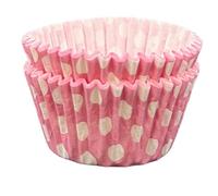 Scrumptious! - Cupcake Cases - Dotty Pink - 24PC 65GSM 51mm x 38mm Polkadot Greaseproof Paper Baking Cases - Great for Birthday, Baby Shower, Valentine's Day & Mother's Day Parties