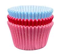 Scrumptious! - Cupcake Cases - Favourite Mix - 36PC 65GSM 51mm x 38mm Plain Pink, Baby Blue and Cerise Solid Colour Greaseproof Paper Baking Cases - Great for Themed Parties